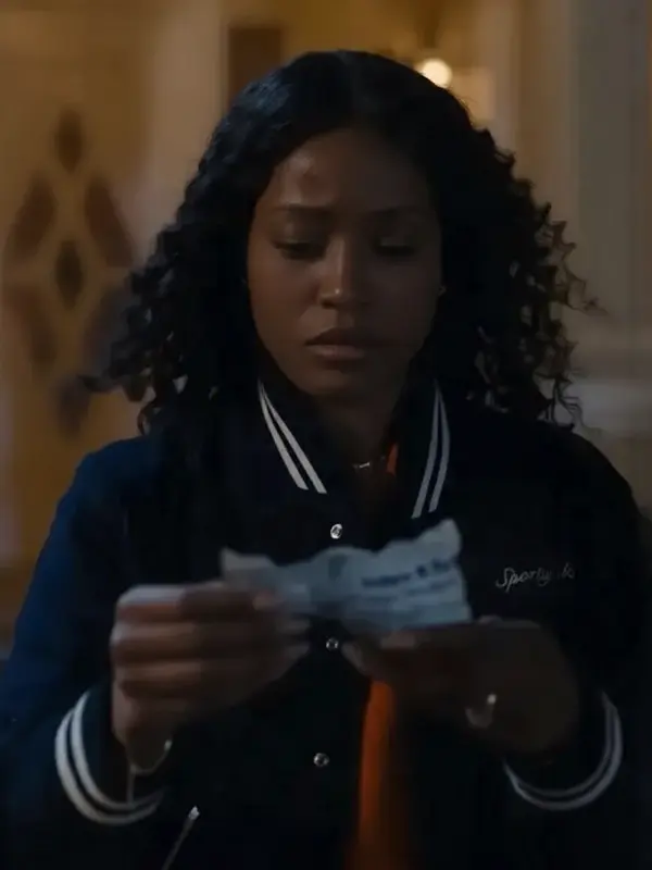 Samira The Burbs Navy Varsity Jacket