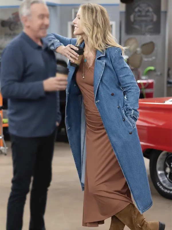 Shifting Gears Eve Drake Denim Blue Long Coat