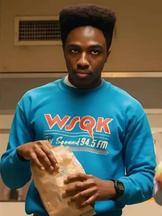 Stranger Things S05 Lucas Sinclair Blue Sweatshirt