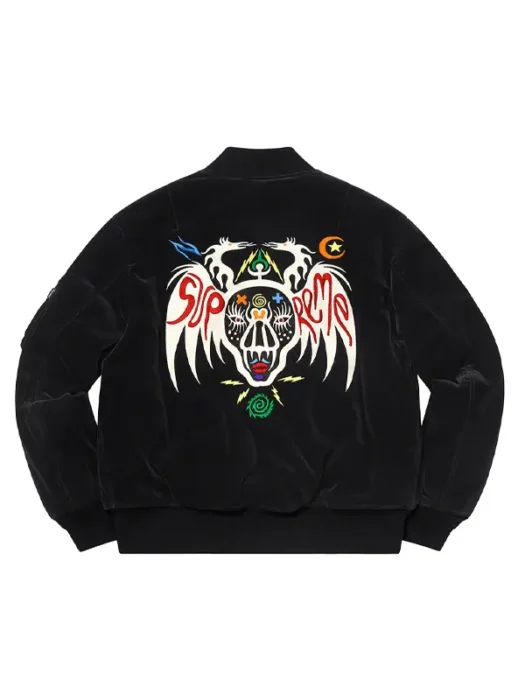 Supreme Black Velvet Jacket Back