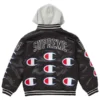 Supreme Dark Brown Satin Varsity Jacket