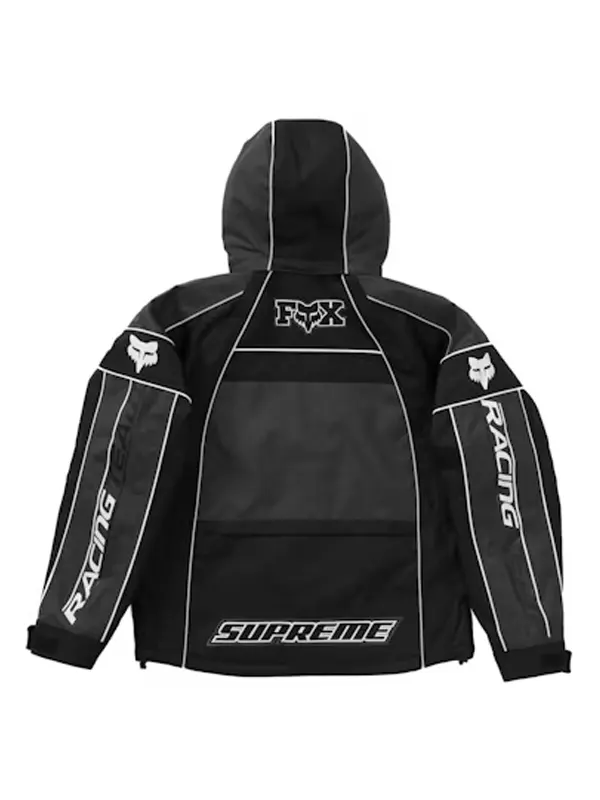 Supreme Fox Racing Hooded Black Jacket Back