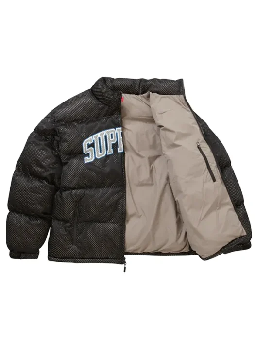 Supreme Mesh Jersey Black Puffer Jacket