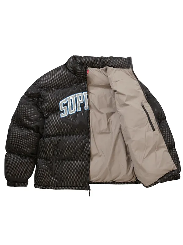 Supreme Mesh Jersey Black Puffer Jacket