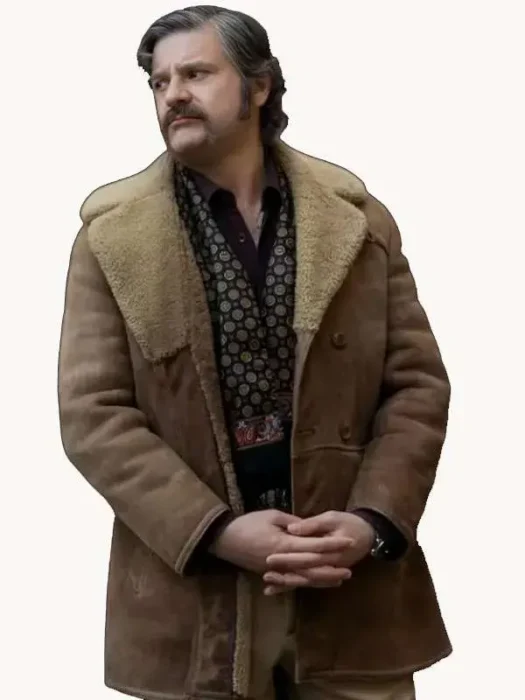 The Big Fake Edoardo Pesce Brown Shearling Jacket