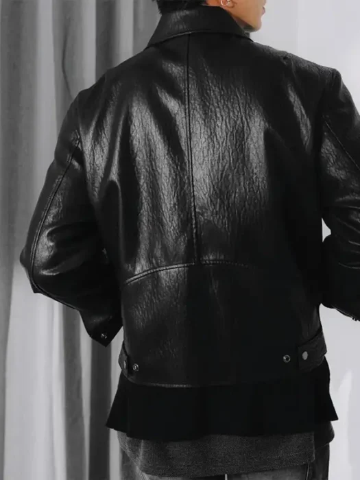 The Manipulated Ji Chang Wook Black leather Jacket Back