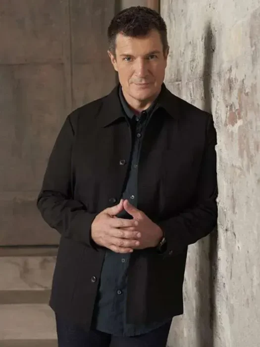 The Rookie Nathan Fillion Black Cotton Jacket