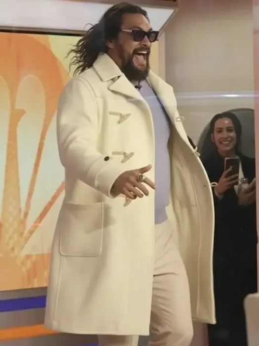 The Today Show Jason Momoa White Duffle Coat