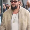 The Wrecking Crew 2026 Jason Momoa Beige Leather Jacket