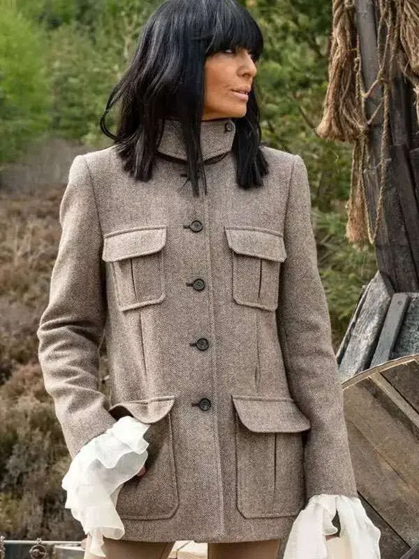 Traitors Claudia Winkleman Wool Grey Jacket