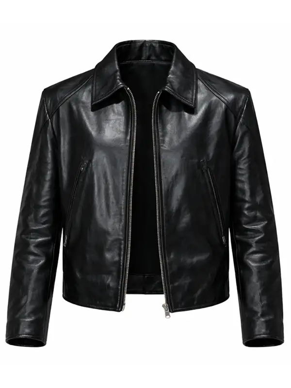 Typhoon Family Lee Jun Ho Classic Black Leather Jacket
