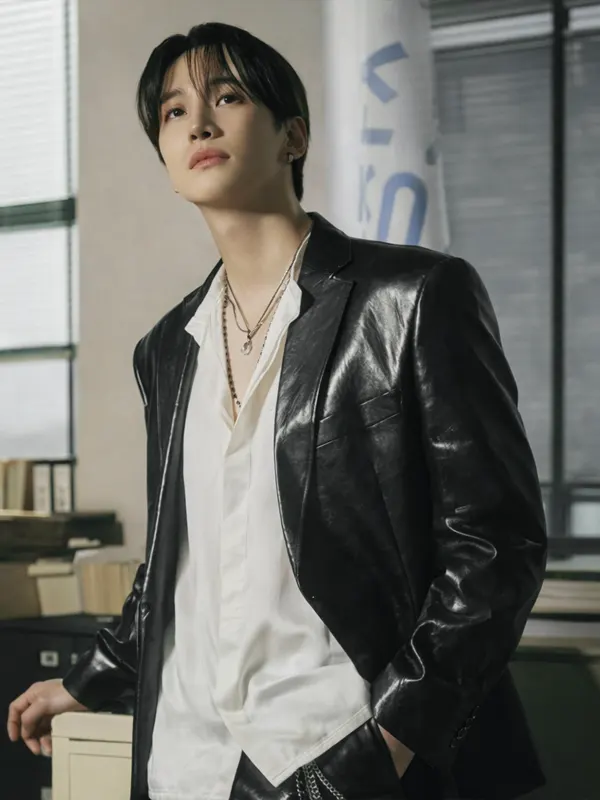 Typhoon Family Lee Jun-Ho Faux Leather Blazer