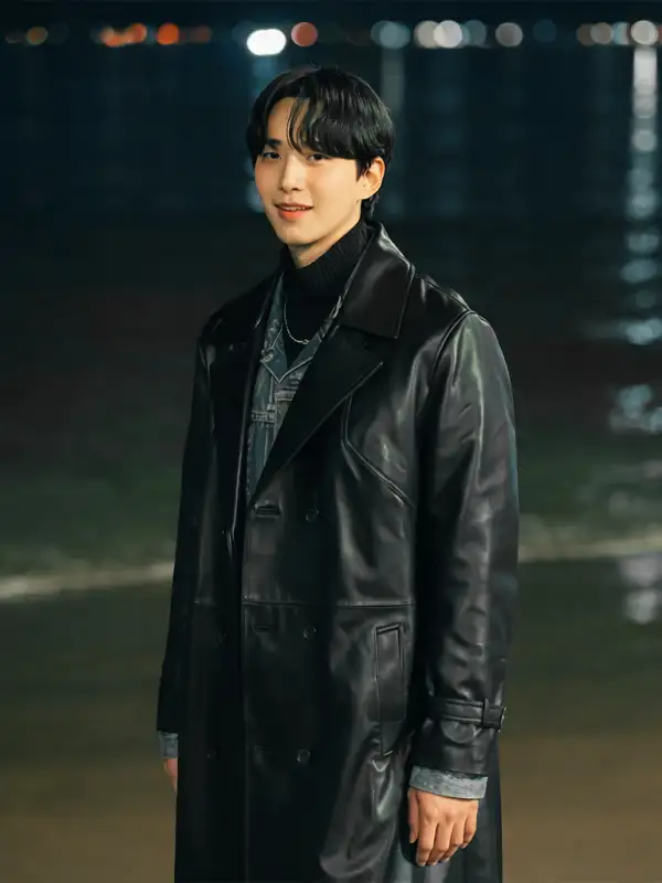 Typhoon Family Lee Jun Ho Leather Black Coat