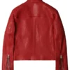 Typhoon Family Lee Jun Ho Red Leather Jacket Back