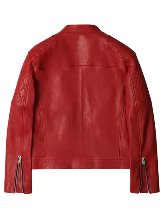 Typhoon Family Lee Jun Ho Red Leather Jacket Back