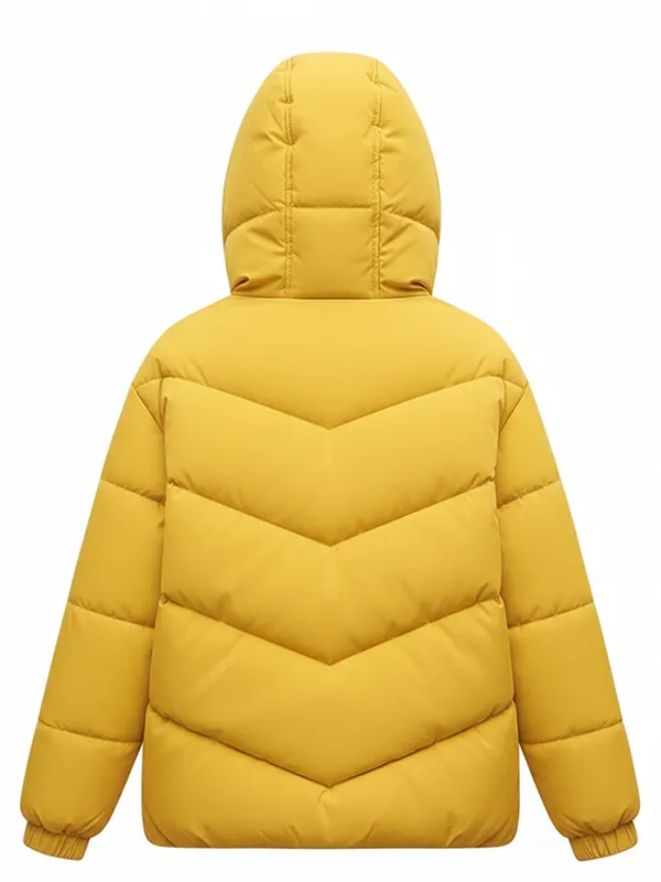 Women Jackets Padded Yellow Coats Back