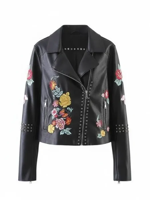 Womens Black Biker Jacket