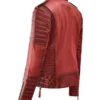Women's Burnt Biker Red Leather Jacket