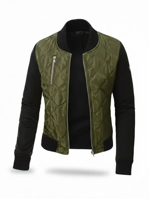 Womens Green Bomber Jacket