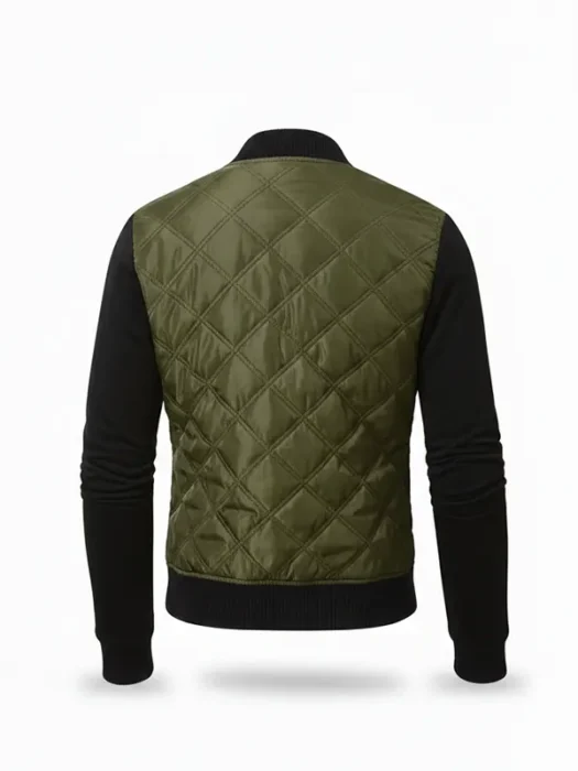 Womens Green Bomber Jacket Back