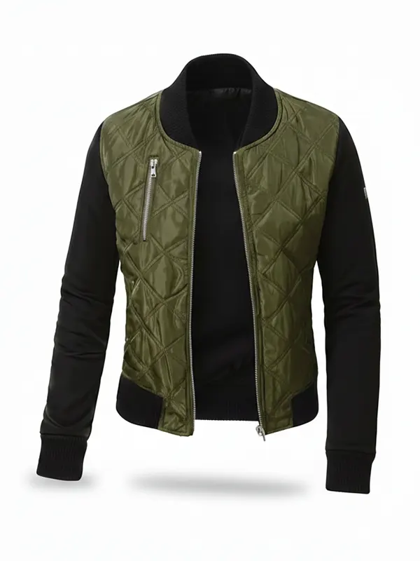 Womens Green Bomber Jacket