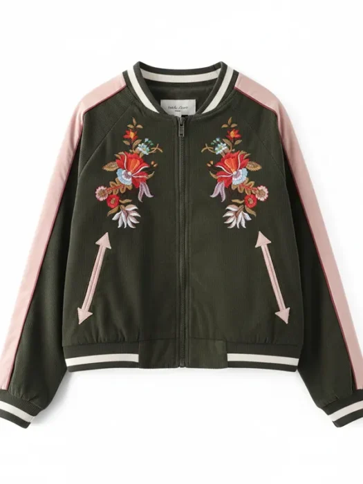 Womens Olive Green Bomber Jacket