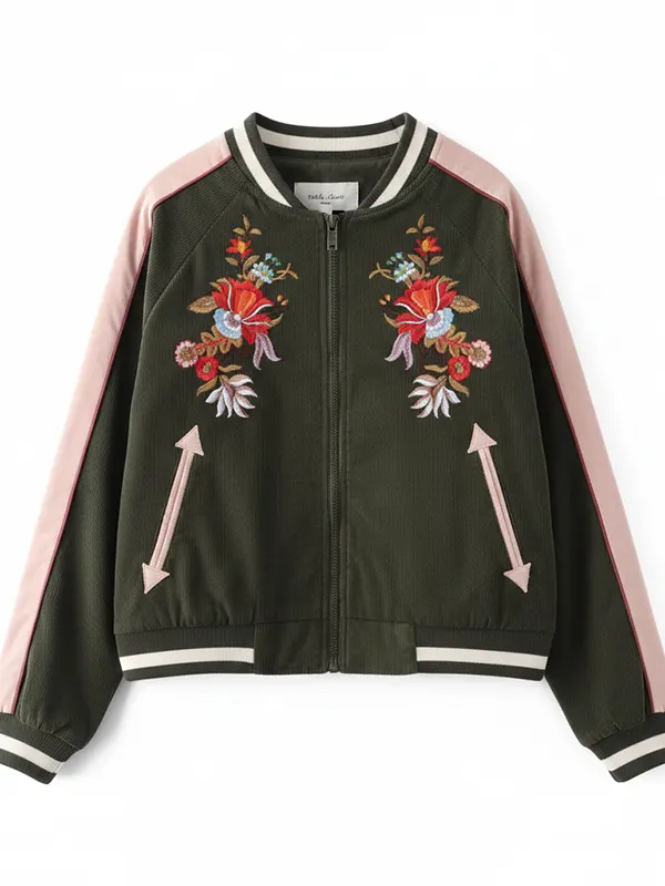 Womens Olive Green Bomber Jacket