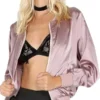 Womens Satin Bomber Jacket