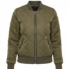 Womens Vintage Olive Green Biker Jacket