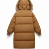 Womens brown Fur Hooded Coat