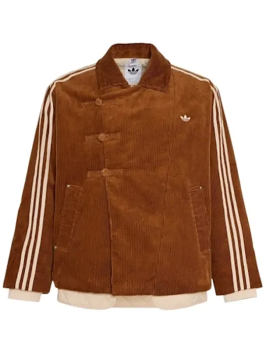 Adidas 2026 CNY Brown Striped Corduroy Pad Jacket