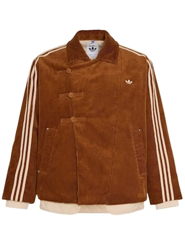 Adidas 2026 CNY Brown Striped Corduroy Pad Jacket