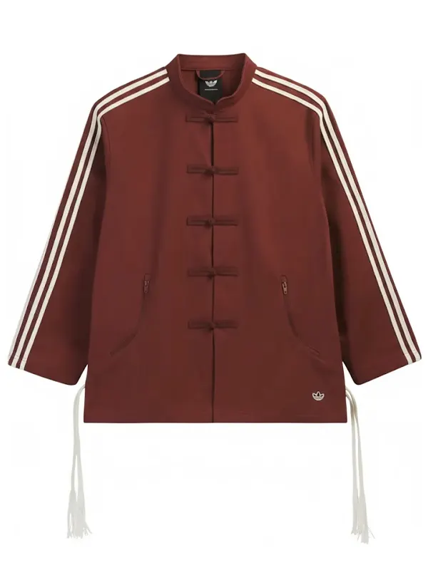 Adidas Edison Chen 2026 Brown Striped Chinese Jacket