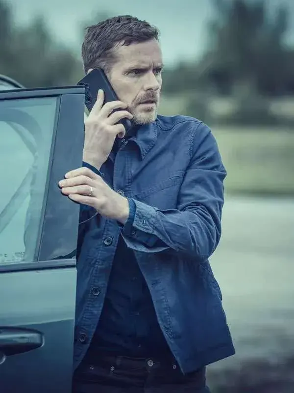 Betrayal Shaun Evans Blue Cotton Jacket