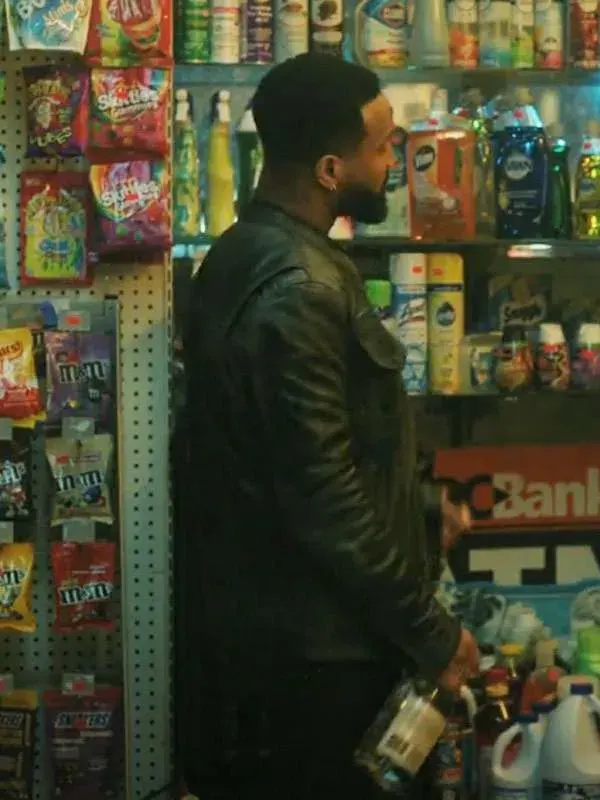 Bobby Trey Cross Black Leather Jacket back