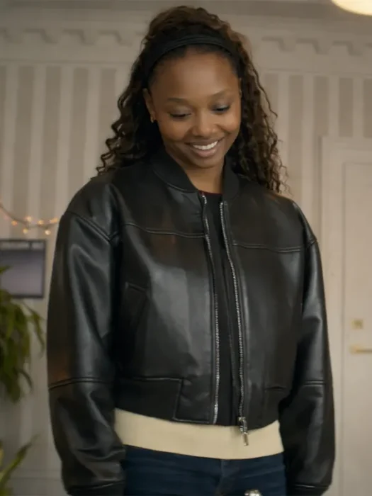 Brilliant Minds S02 Ashleigh LaThrop Black Leather Jacket