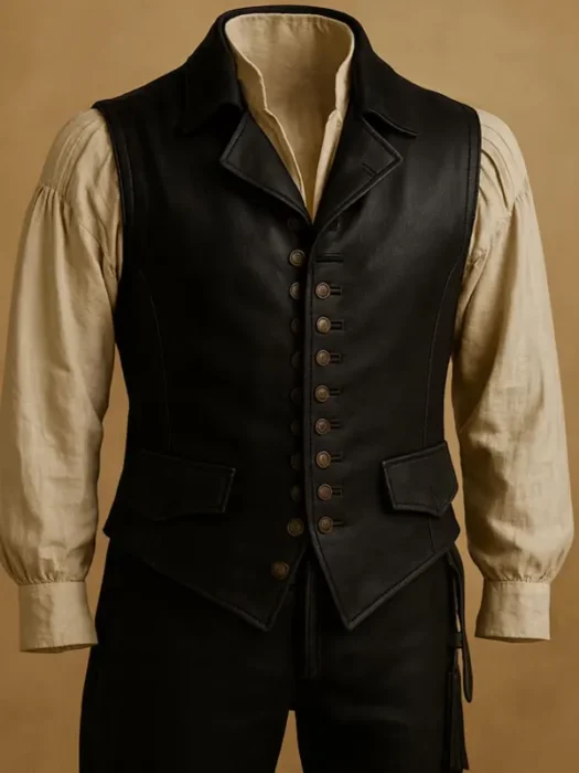 Captain Jack Sparrow Black Leather Vest