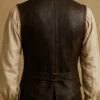 Captain Jack Sparrow Brown Leather Vest Back