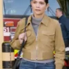 Chicago Fire Miranda Rae Mayo Brown Bomber Suede Jacket