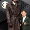 Chris Brown Grammy Awards 2026 Leather Coat