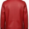 Classic Red Leather Jacket Back