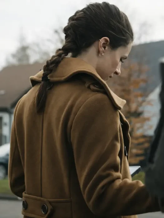 Cross Kayla Craig Brown Trench Wool Long Coat Back