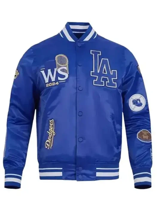 Dodgers Royal Champions Satin Varsity Jacket