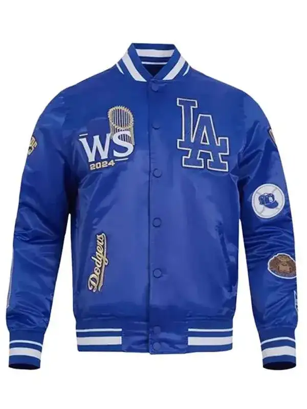 Dodgers Royal Champions Satin Varsity Jacket