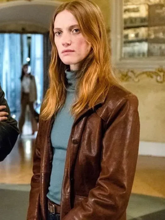 Drops of God Fleur Geffrier Brown Leather Jacket