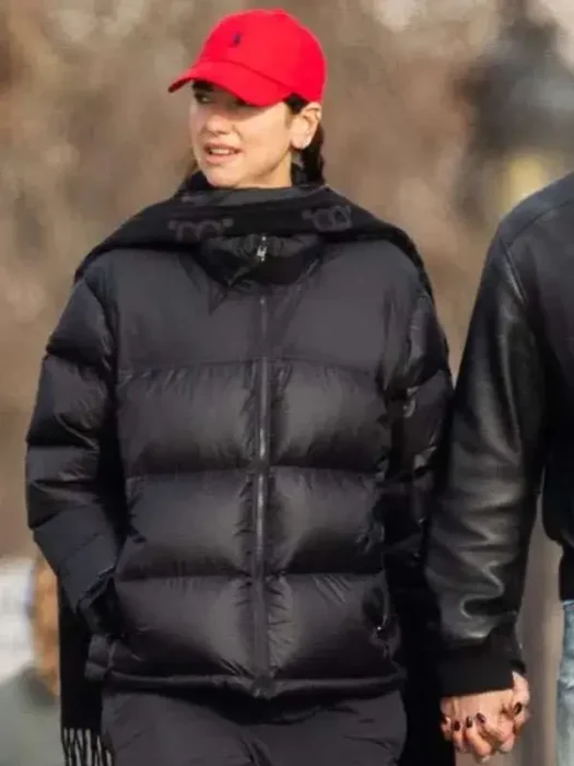 Dua Lipa Black Puffer Jacket