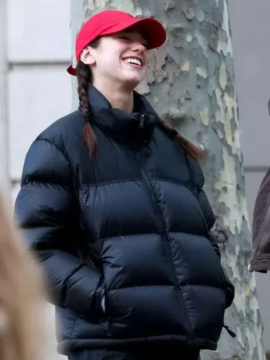 Dua Lipa Puffer Black Jacket