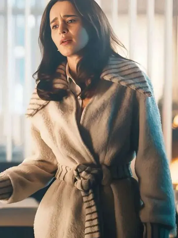 Emilia Clarke Ponies Wool Coat