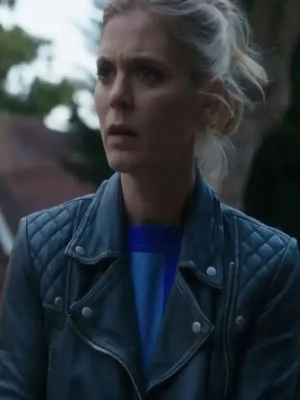 Emilia Fox Silent Witness Leather Black Jacket