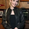 Emma Roberts Event Black Leather Jacket
